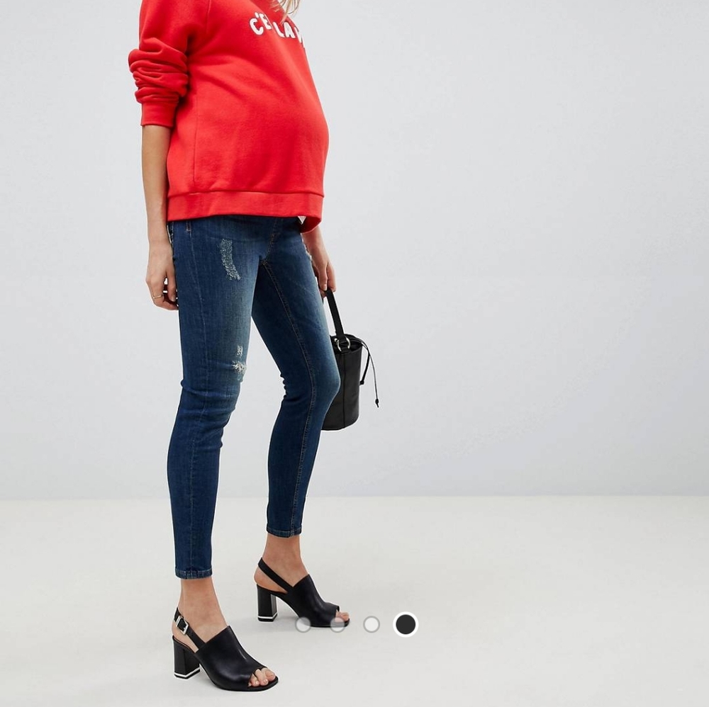 GeBe Maternity over-the-bump skinny jeans, mid-wash, SZ 4 (US)